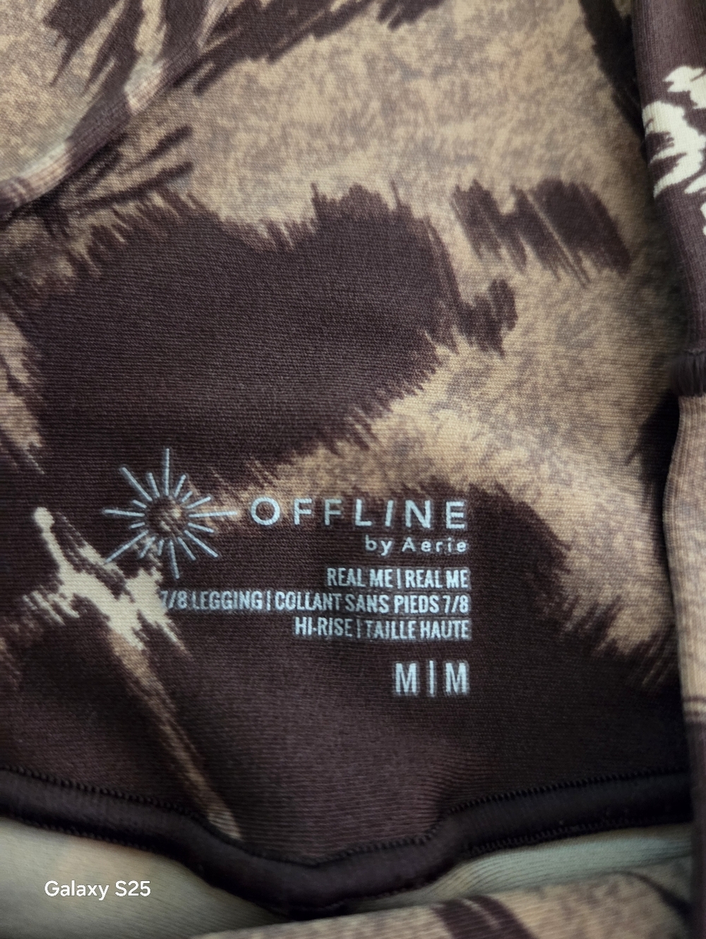 2 Piece Offline aerie Brown & Tan Tie-Dye Active Leggings W Offline sports top - Picture 2 of 5
